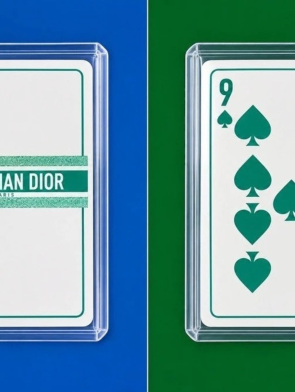 NWOT Christian Dior Paris 9 Hearts & 9 Spades Playing Cards Set of 2